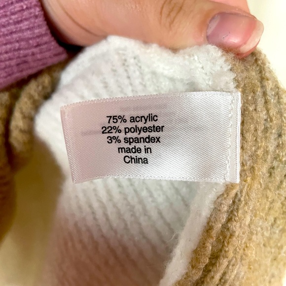 Lane Bryant White Gray Tan Colorblock Turtleneck Tunic Sweater Sz 22/24 - Picture 5 of 7